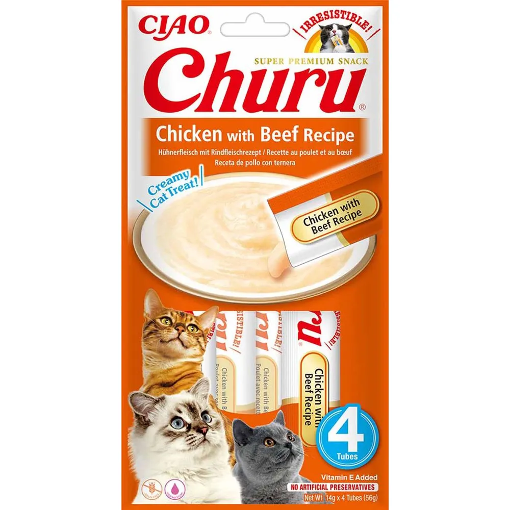 Churu Katte Kylling Med Oksekød 4 stk